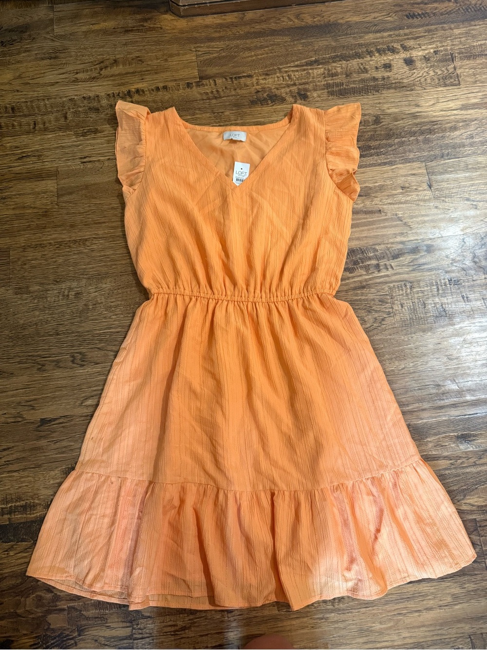Loft Orange V Neck dress - Medium - NWT